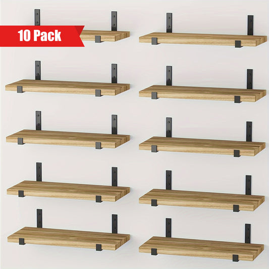 10 Pack Rustic Wood Floating Shelves for Wall Decor, 15.8*5.9 In, Multi-Functional Book Shelves for Bedroom, Kitchen, Bathroom, Living Room, Ideal for Small Plants, Trophies, Collectibles, Books, Photos