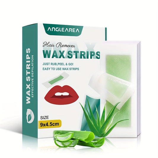 72 Count Quick&Easy Wax Strips - Painless Hair Removal for Men & Women - All Skin Types, Reusable - Complete At Home Waxing Kit for Face, Legs, Brazilian, Arms, Underarm, Bikini