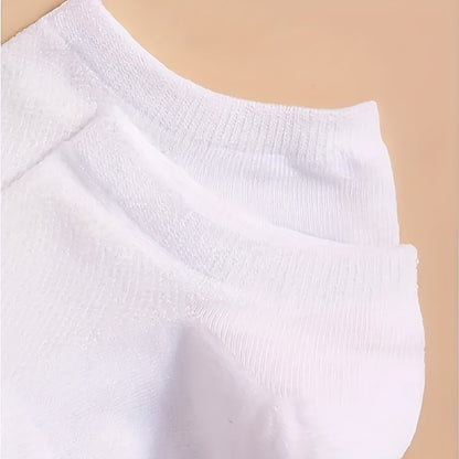 20/40 Pairs Solid Ankle Socks, Soft & Lightweight All-match Unisex Socks, Women's Stockings & Hosiery