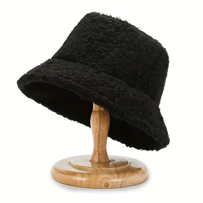 Fashionable Unisex Warm Adjustable Lined Fleece Bucket Hat