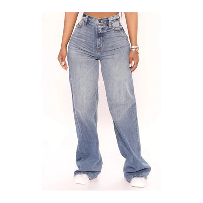 ANGELHAOHAOYA High Waist Baggy Jeans For Women