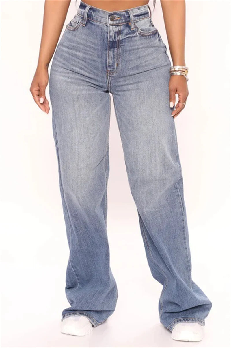 ANGELHAOHAOYA High Waist Baggy Jeans For Women