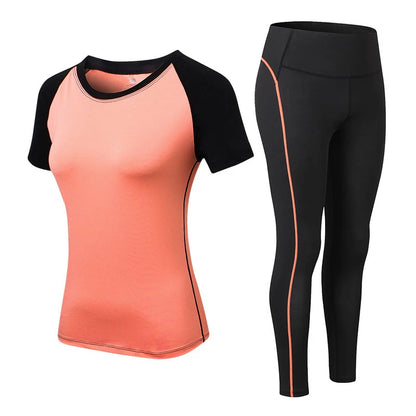 Yuerlian Sportswear Leggings+Gym Top Fitness Set for Women