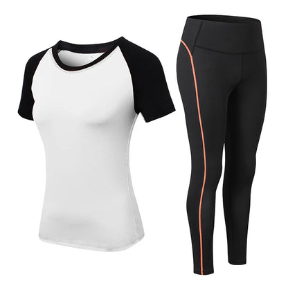 Yuerlian Sportswear Leggings+Gym Top Fitness Set for Women