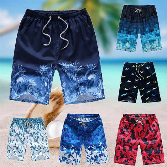Quick Drying Fashion Print Mens Swimsuit Shorts