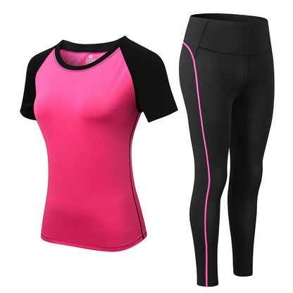 Yuerlian Sportswear Leggings+Gym Top Fitness Set for Women