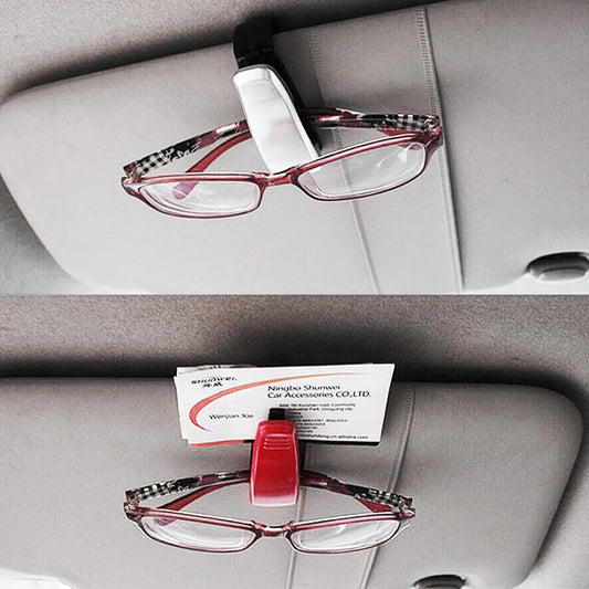 Universal Car Auto Sun Visor Glasses Box Sunglasses Clip Card