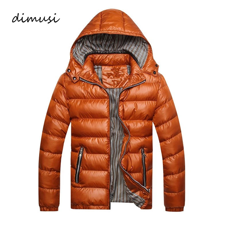 DIMUSI Cotton Thermal Thick Parkas Casual Outwear for Men