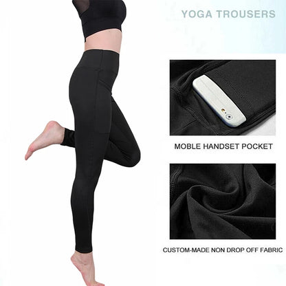 3/4 Sport Pants Women Pockets Capris Pant Female Leggings Women Fitness Gym High Waist Leggins Black Cropped Leggings Summer New