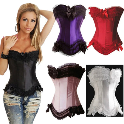 Fashion Lace Overbust Corsets Waist Cincher