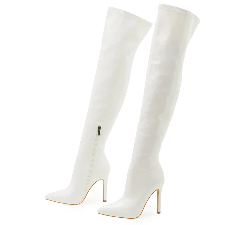 Eilyken Stiletto High Heels Over-the-Knee Boots Pointed Toe Boots