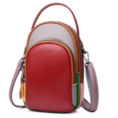 100% Genuine Leather Women Handbag Designer Mini Mobile phone bags and wallets Fashion Shoulder Bag Fashion Female Messenger Sac