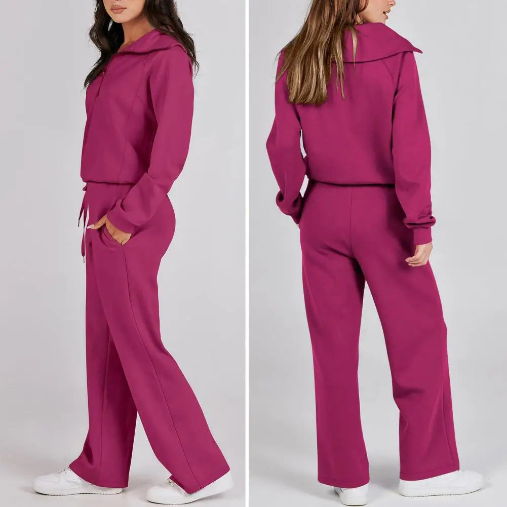 SANWOOD Oversized Loose Sweatshirt and Wide Leg Pants Matching Lounge Set