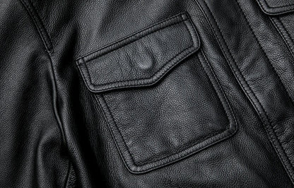 Mens Stylish Leather Jacket Casual PU washed leather, leather soft and comfortable