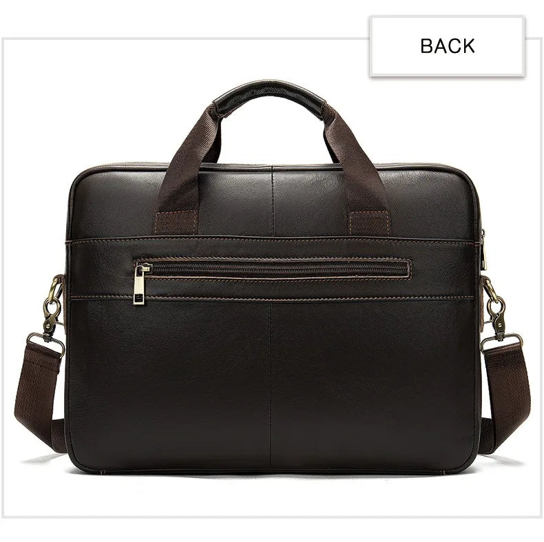 Genuine Leather First Layer Briefcase Business Career Bag