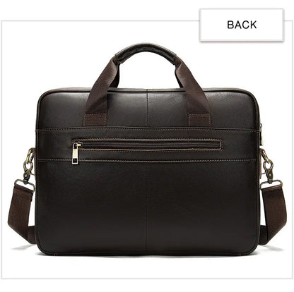 Genuine Leather First Layer Briefcase Business Career Bag