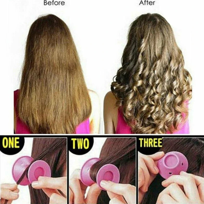 20/set Soft Rubber Hair Care Rollers Silicone Hair Curler No Heat No Clip Hair Curling Styling DIY Tool for Curler