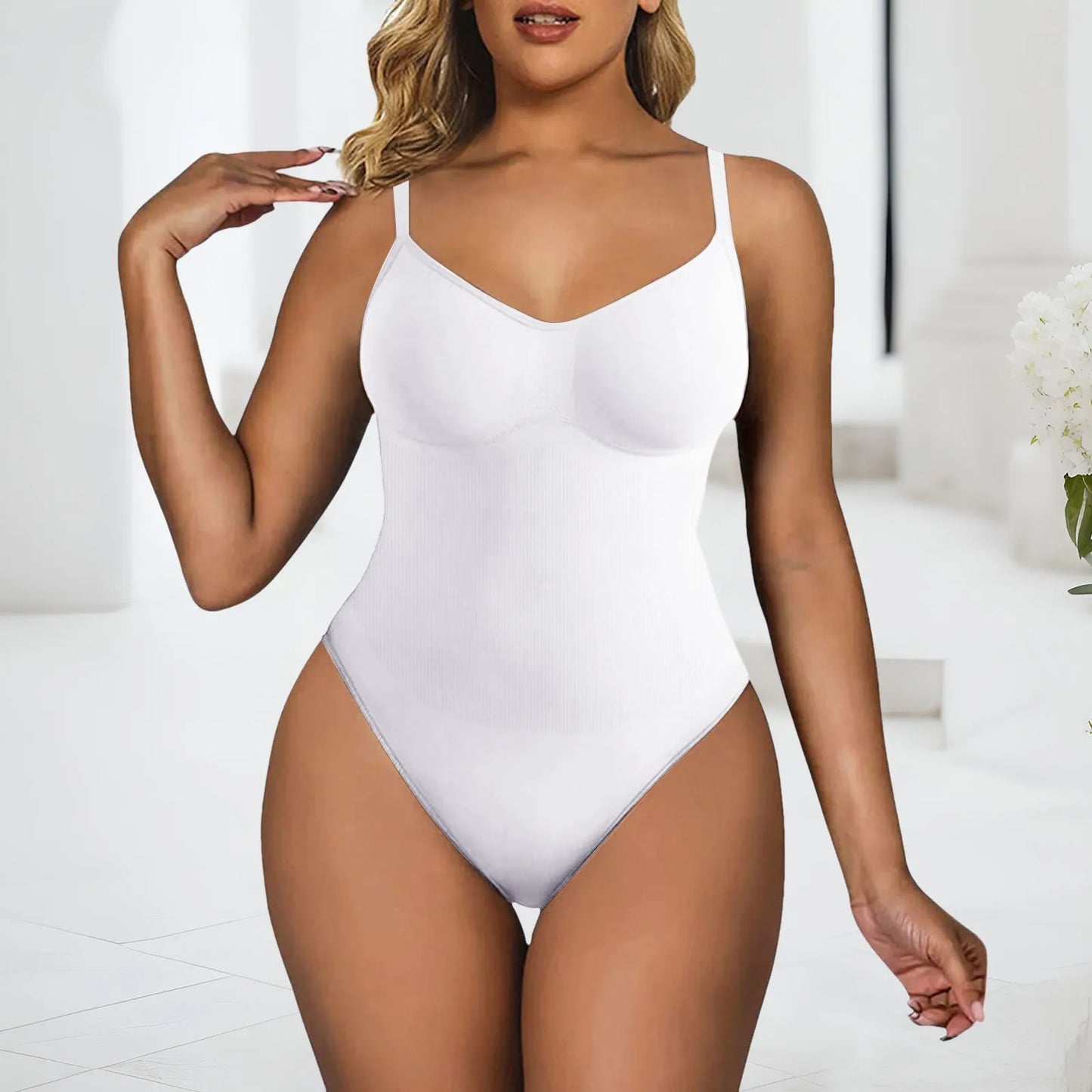 ISHOWTIENDA Shaping Bodysuit Womens Seamless Slimming Control Body One-Piece Shapewear  Plus Size Camisole Jumpsuit Tight Corset Bodysuit