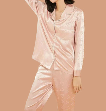 Casual comfort Silky smoothe 2 Piece Button-up Pajama Sleepwear Set for Women