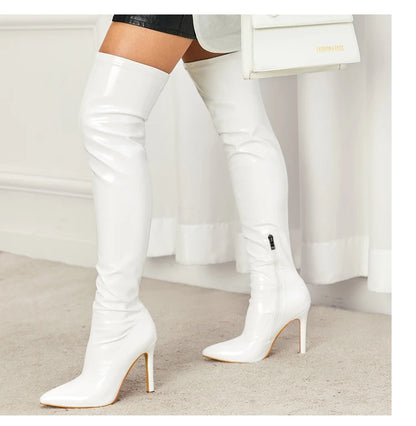 Eilyken Stiletto High Heels Over-the-Knee Boots Pointed Toe Boots