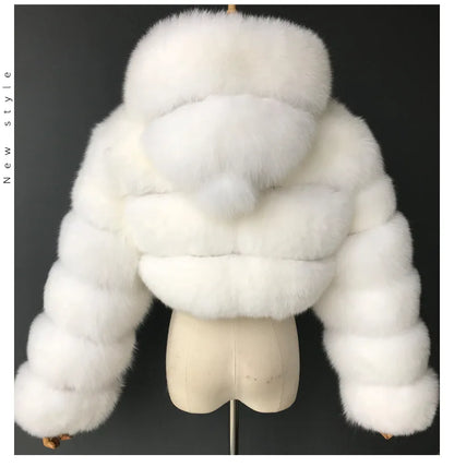 Assorted Colors High Fashion High Quality Furry Cropped Faux Fur Coats and Jackets Women