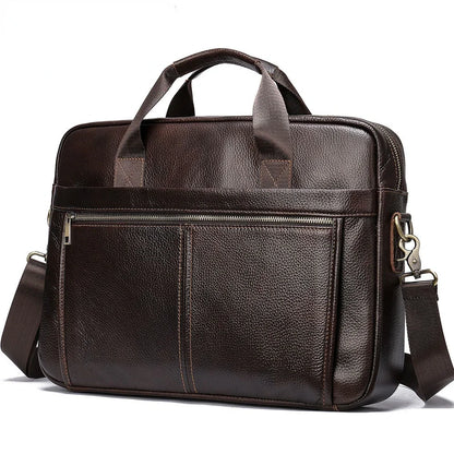 Genuine Leather First Layer Briefcase Business Career Bag