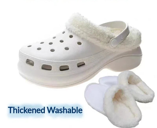 Removable Washable Plush Fleeced Fur Insoles Inserts for Clogs