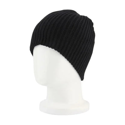 Solid Woolen Thickened Knit Beanie