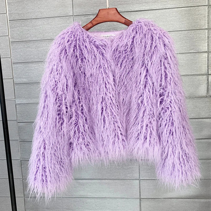 18 Colors Fun Flirty High Fashion Faux Fur Coat and Jackets