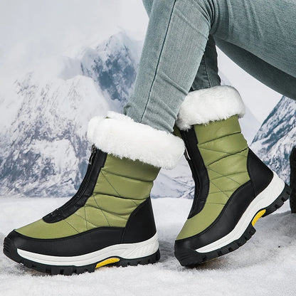 Thick Soled Waterproof Warm High Cut Snow Boots for Women