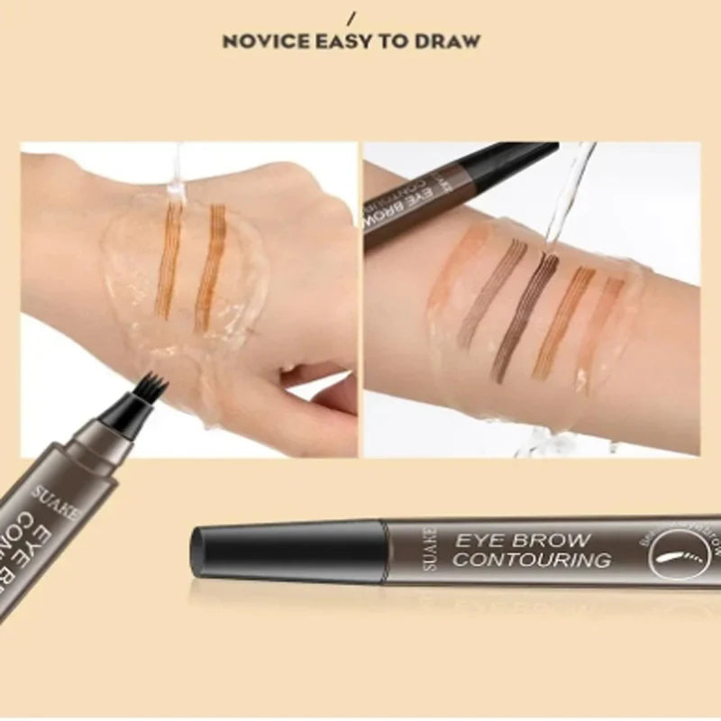 4 Point Eyebrow Pencil Waterproof Liquid Eyebrow Pen Makeup Long Lasting