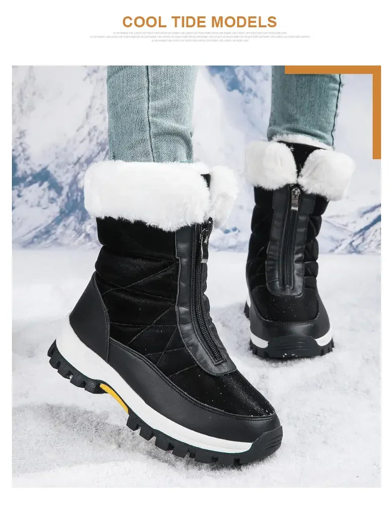 Thick Soled Waterproof Warm High Cut Snow Boots for Women