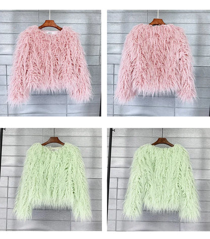 18 Colors Fun Flirty High Fashion Faux Fur Coat and Jackets