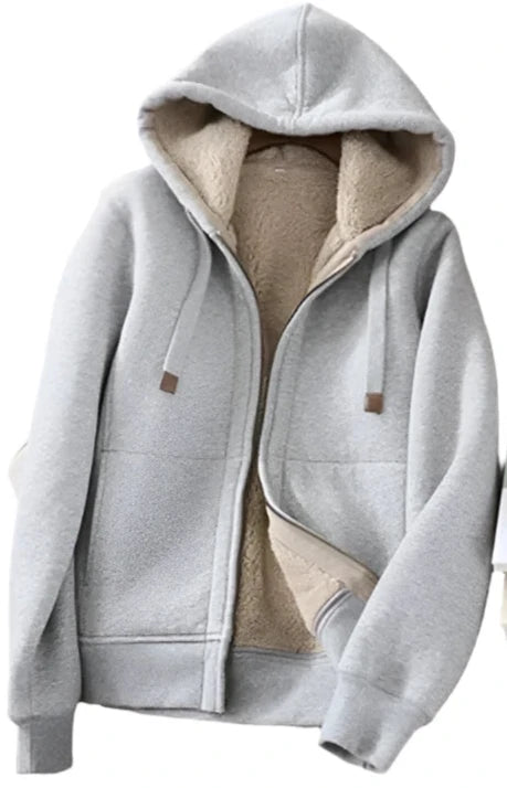 OKXGNZ Casual Thicken Fleece Sweatshirt Hoodies Jacket & Fleece Sweatpants Two-piece Set