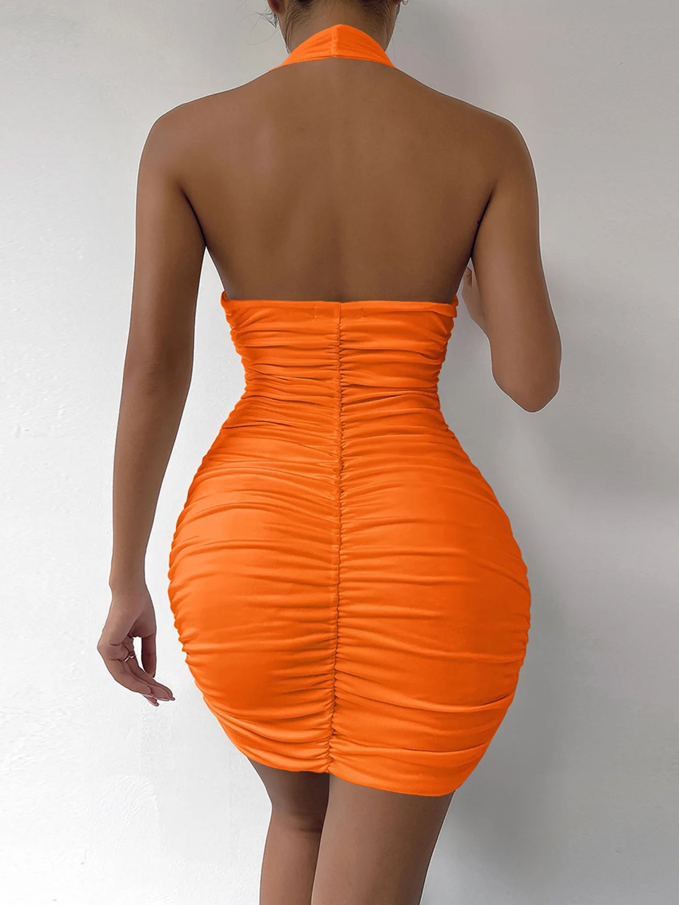 New Backless Halter Mini Dress Women