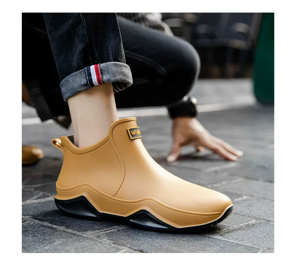 Waterproof Shoes Rain Boots Men Anti-slip Wear-resistant