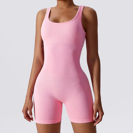 Womens Ribbed Seamless Sports Romper