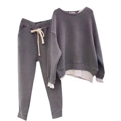 Casual Fashion Oversized Sweatshirt And Pants Two Piece Sets Outfits for Women