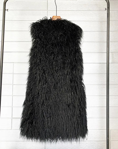 Beautiful Vibrant Colors High Fashion Faux Mongolia Sheep Fur Long Sleeveless Vest for Women