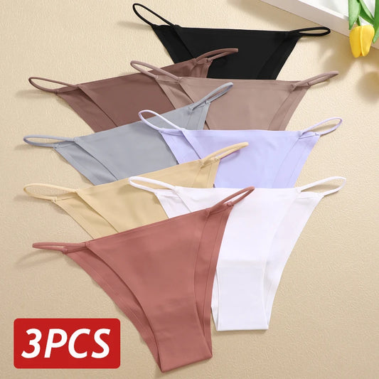 TakeTalk 3Pcs/Set Seamless Ice Silk Panties Ultra-thin Briefs