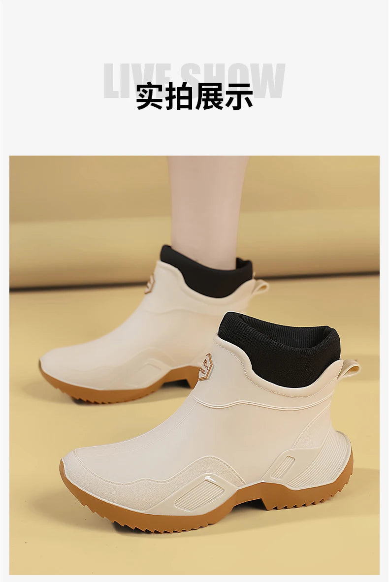 Mens Fashion Rubber Shoes Rainboots