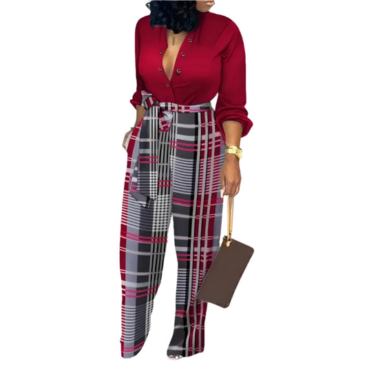 Casual Long-sleeved Button Jumpsuit Women