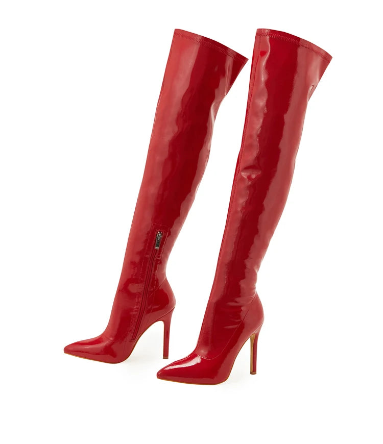 Eilyken Stiletto High Heels Over-the-Knee Boots Pointed Toe Boots