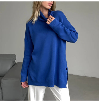 Casual Comfy Loose Fitting Turtleneck Sweaters for Women