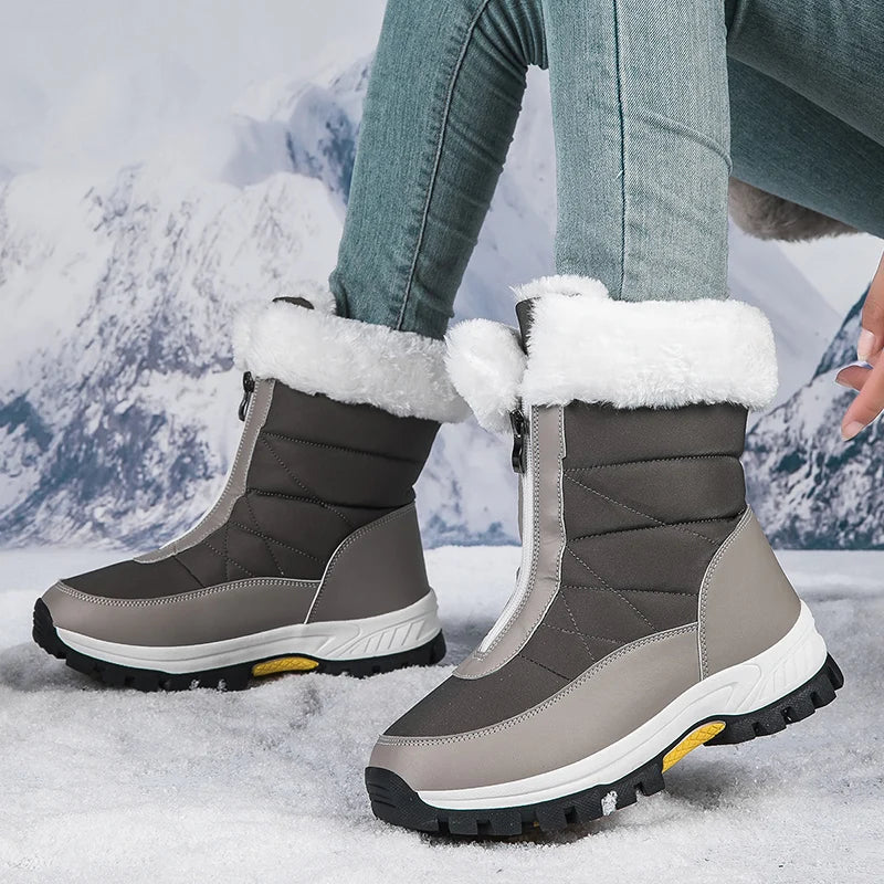 Thick Soled Waterproof Warm High Cut Snow Boots for Women