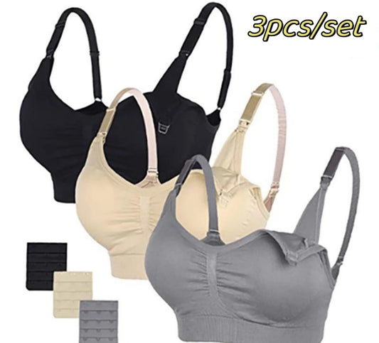 BEAUFORME 3pcs/Set High Quality Maternity Nursing Bras Seamless Breathable