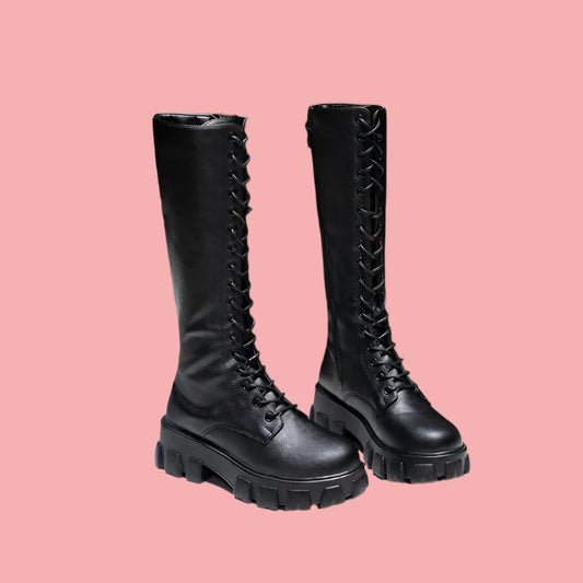 YEAE Mid Calf Boots Pu Leather