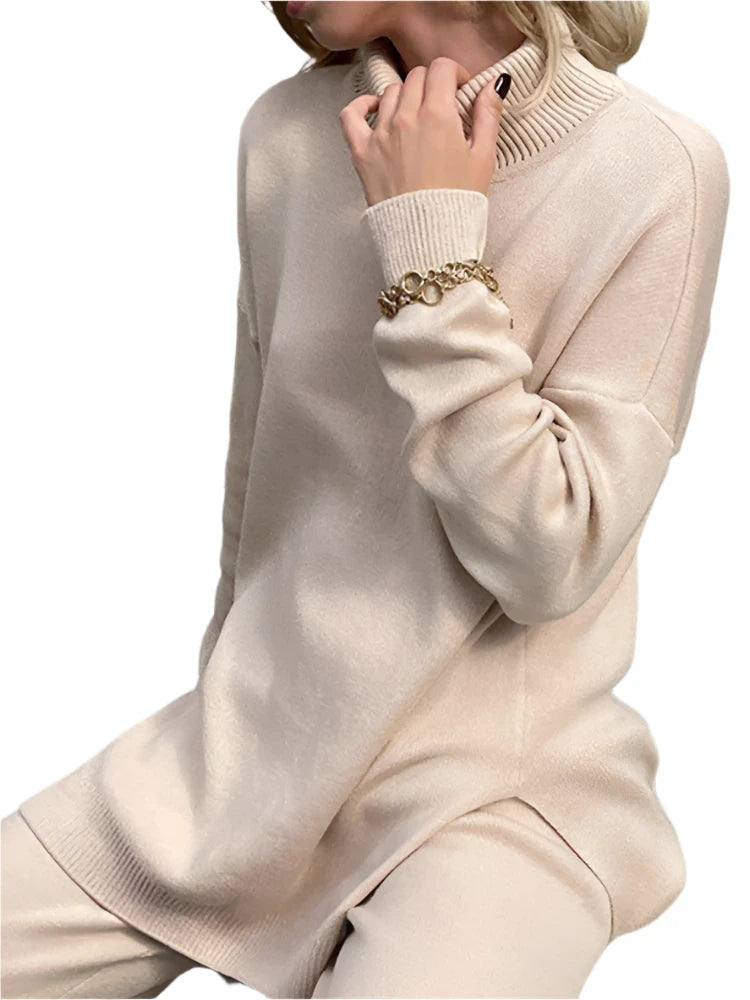 Casual Comfy Loose Fitting Turtleneck Sweaters for Women