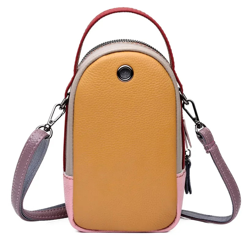 100% Genuine Leather Women Handbag Designer Mini Mobile phone bags and wallets Fashion Shoulder Bag Fashion Female Messenger Sac