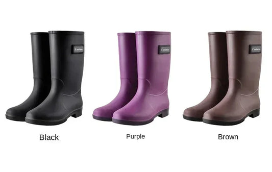 Mid Calf Waterproof Slip Proof Rain Boots for Women